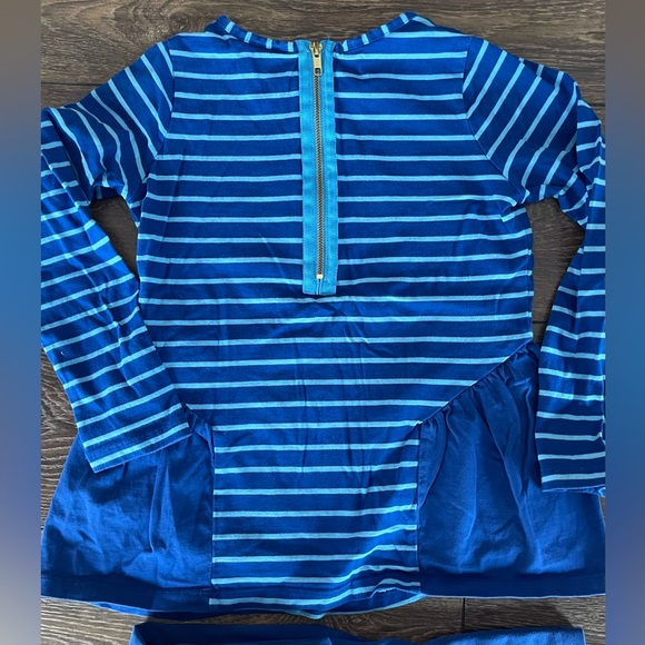 Hanna Andersson size 130 (US 8) Girls Outfit. Blue Long Sleeves & Leggings. - Picture 3 of 4